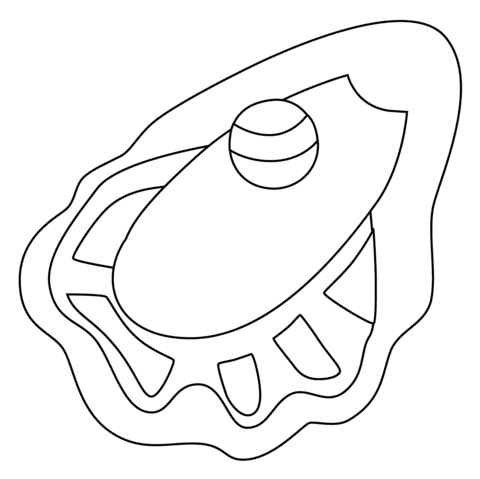 Oyster Emoji Coloring Page
