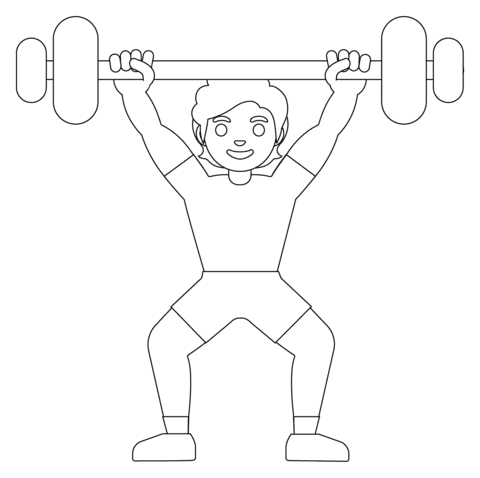 Person Lifting Weights Emoji For Children