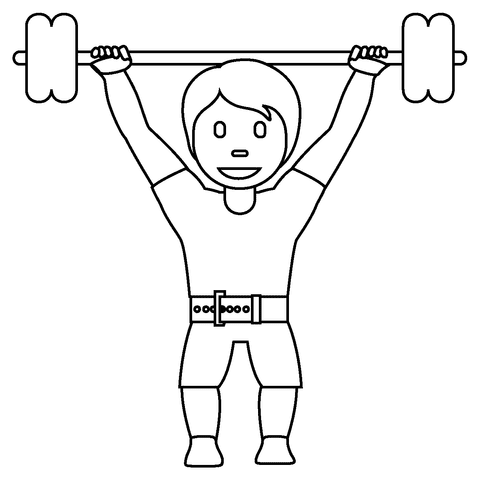 Person Lifting Weights Emoji For Kids Image