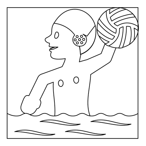 Person Playing Water Polo Coloring Page