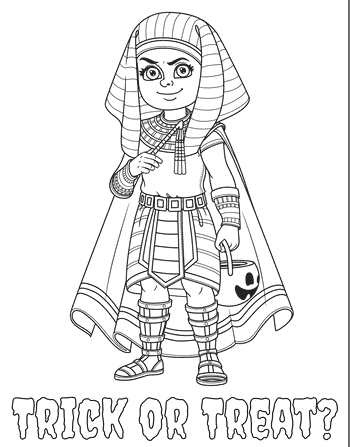 Pharaoh Costume Halloween Coloring Page