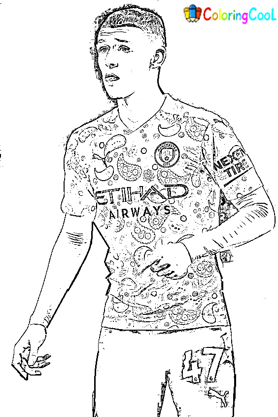 Phil Foden Sweet For Children Coloring Page