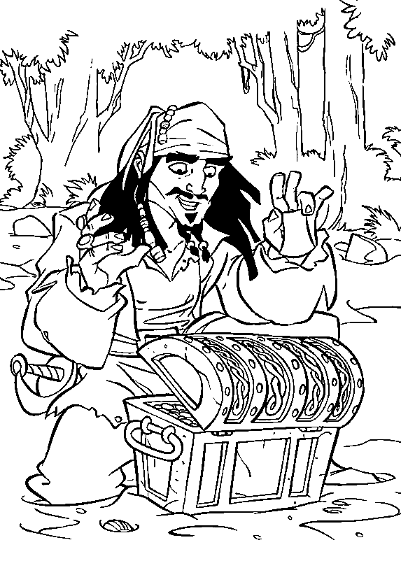 Picture Of Jack Sparrow Happy Coloring Page