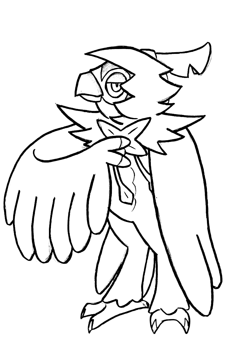 Picture Of Rowlet Cute Coloring Page