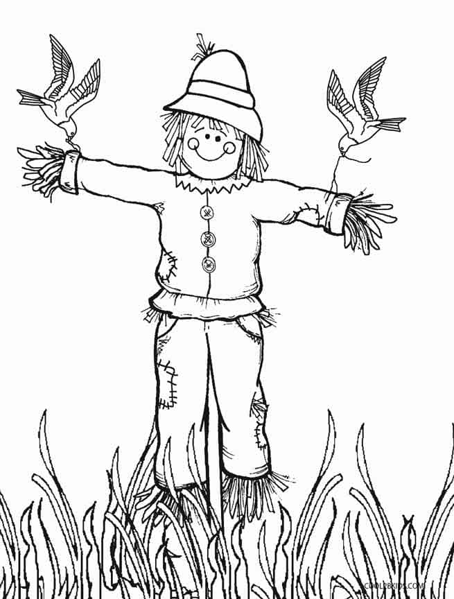 Picture Printable Scarecrow For Children