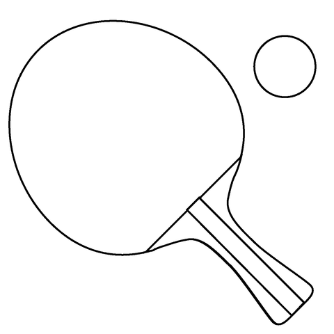 Ping Pong Emoji Image For Kids Coloring Page