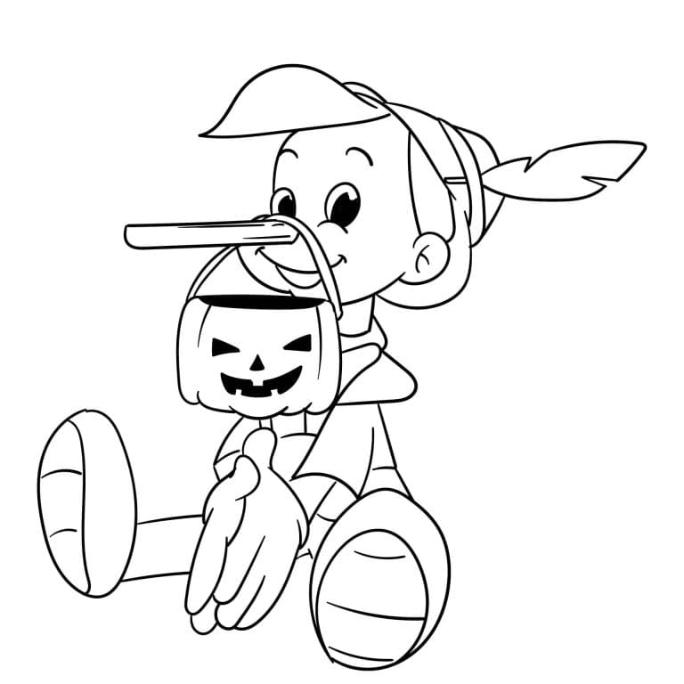 Pinocchio Halloween Image Coloring Page