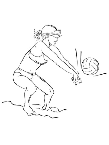 Playing Beach Volleyball