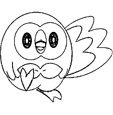 Pokemon Rowlet Cute Coloring Page