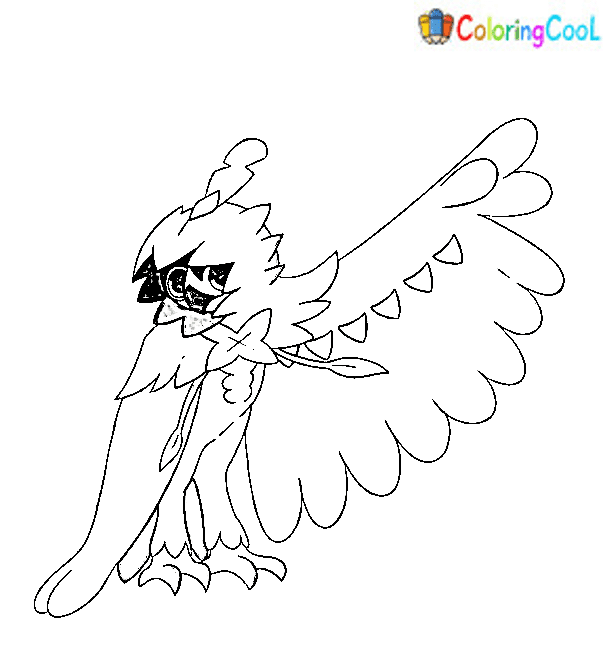 Pokemon Rowlet Drawing Coloring Page