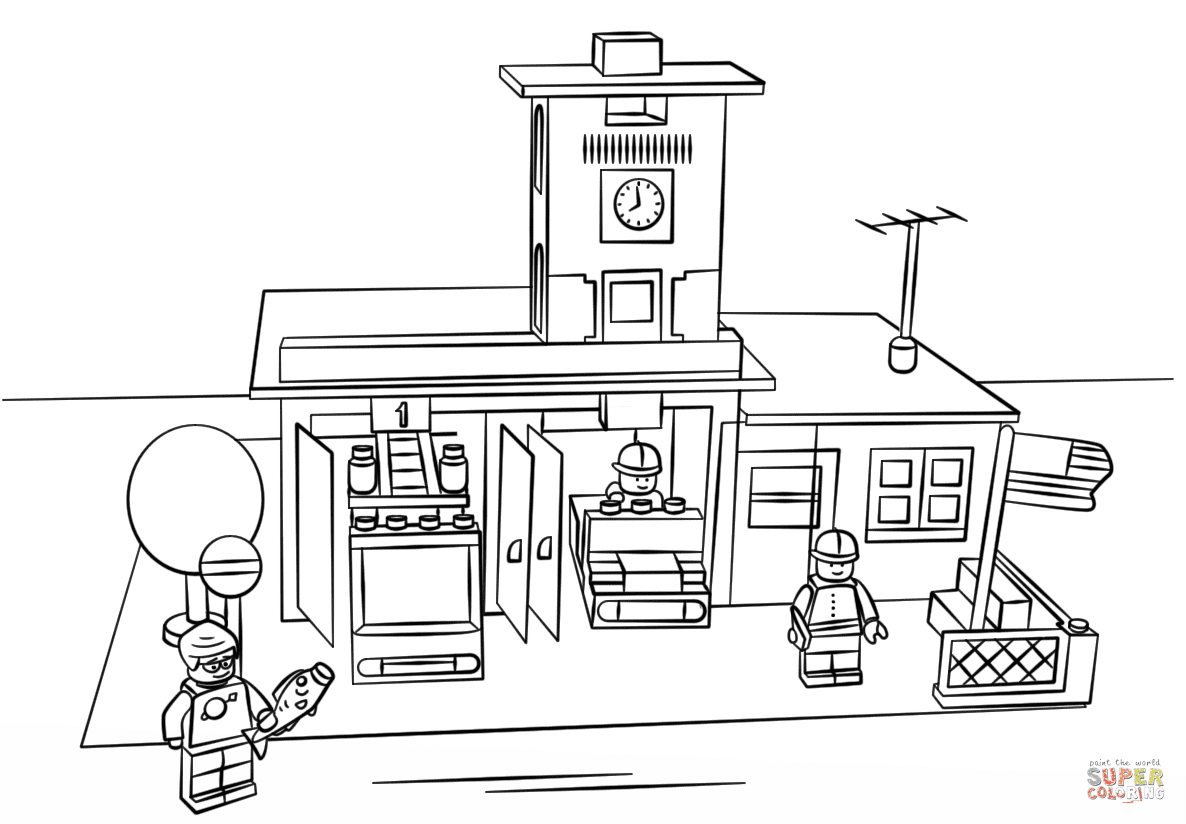 Police Station Great Image Coloring Page