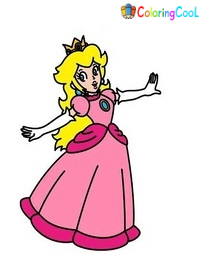 Princess Peach Drawing Is Complete In 12 Steps Coloring Page