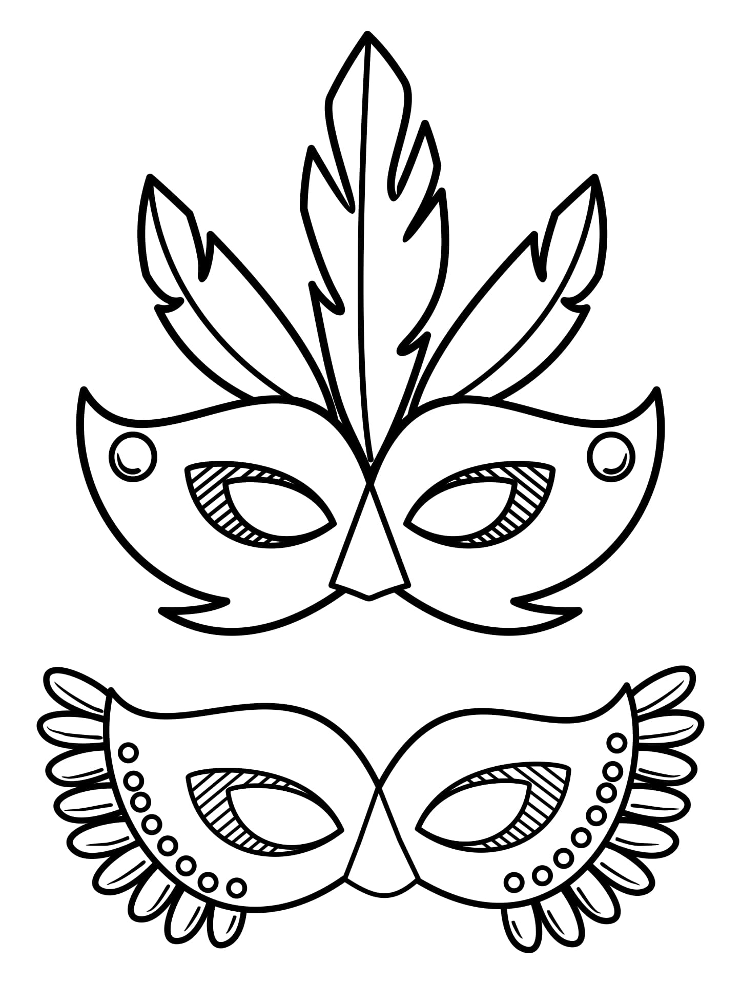 Printable Eye Mask Masquerade Template Coloring Page