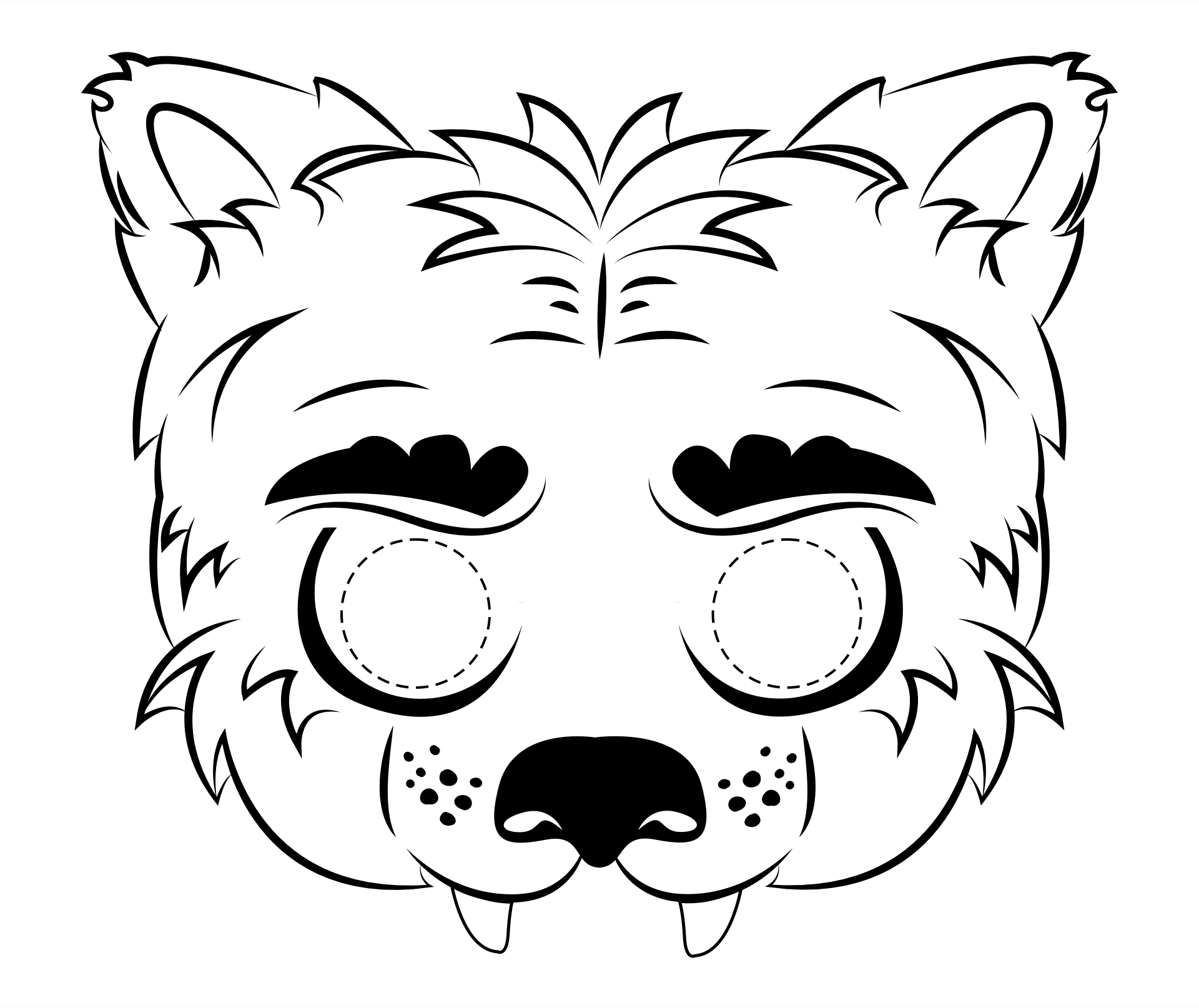 Printable Halloween Mask For Children Coloring Page
