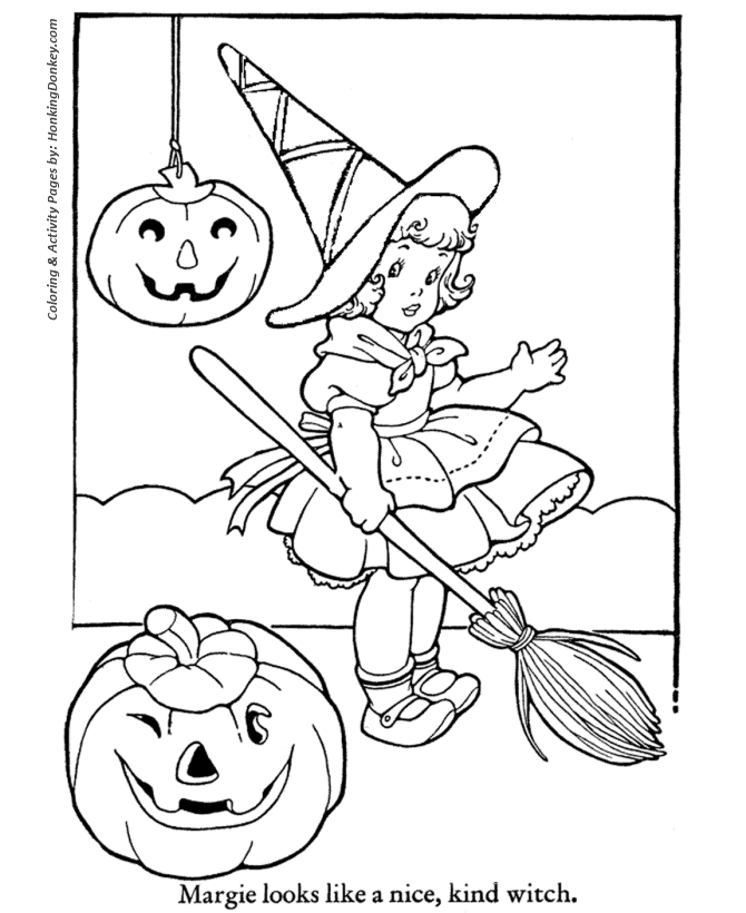 Printable Halloween Witch Image Coloring Page