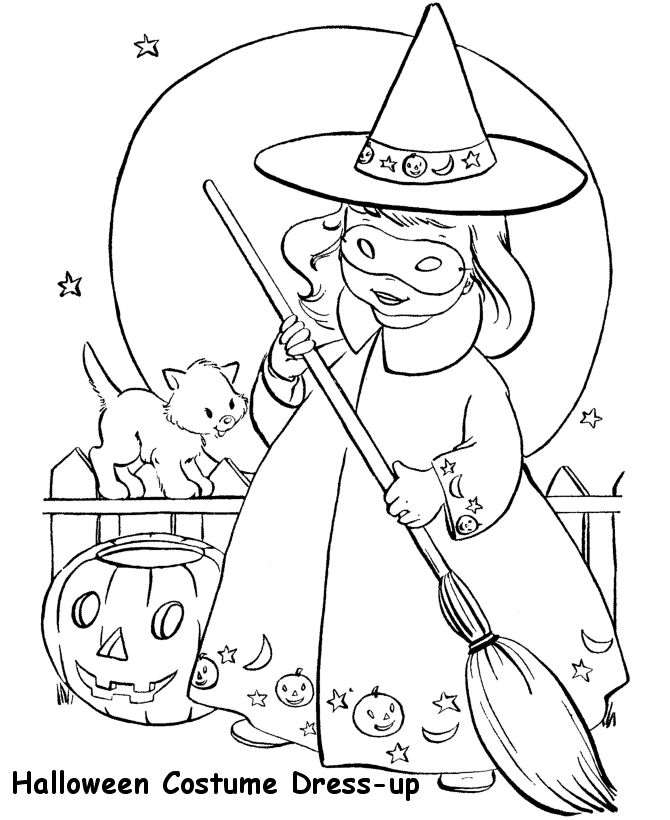 Printable Halloween Witch Image For Kids Coloring Page