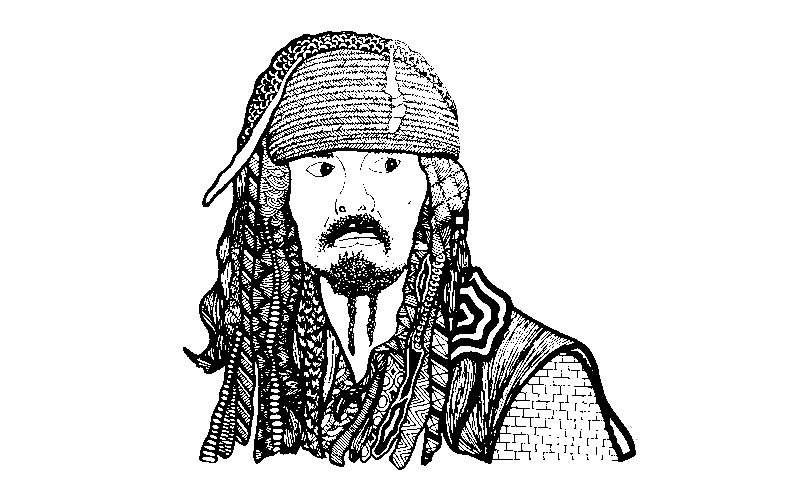 Printable Jack Sparrow Coloring Page