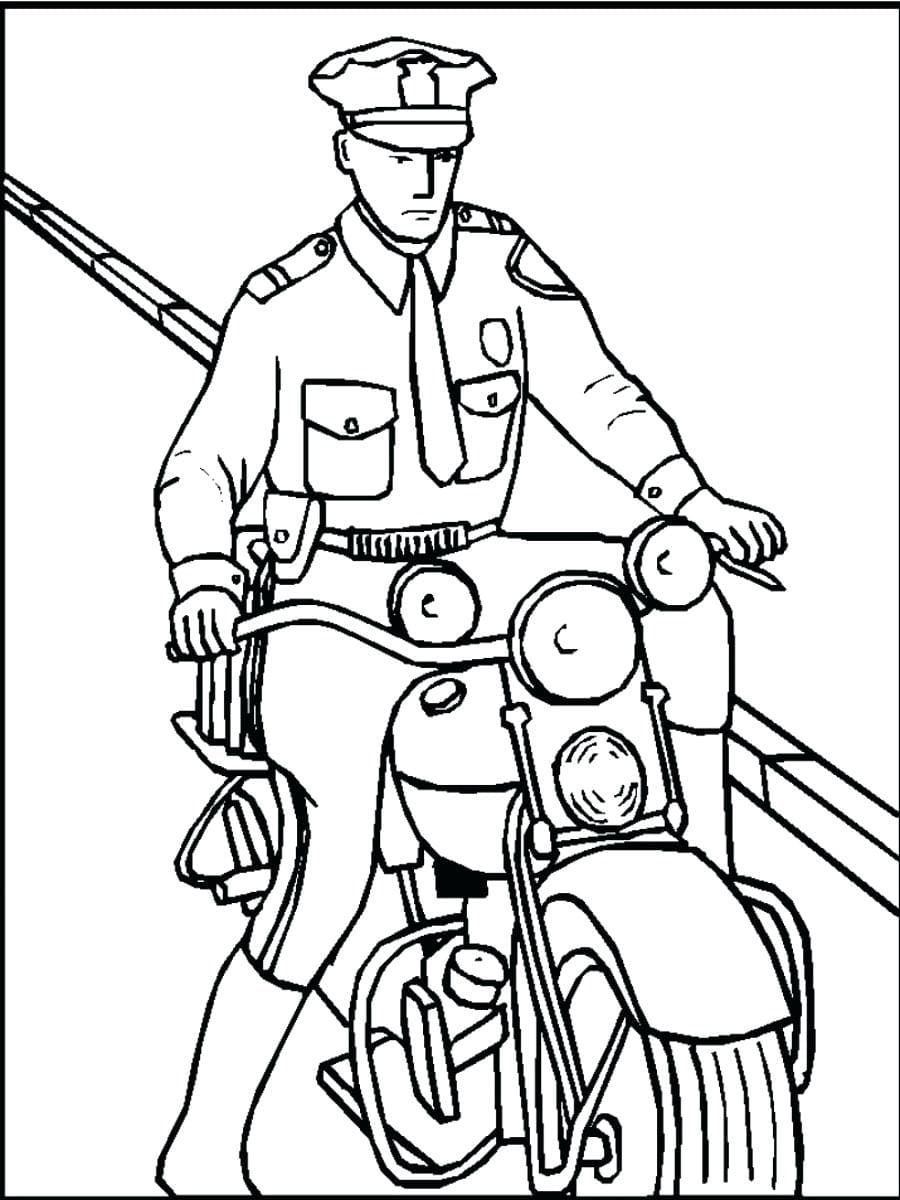 Printable Lego Police Image Coloring Page