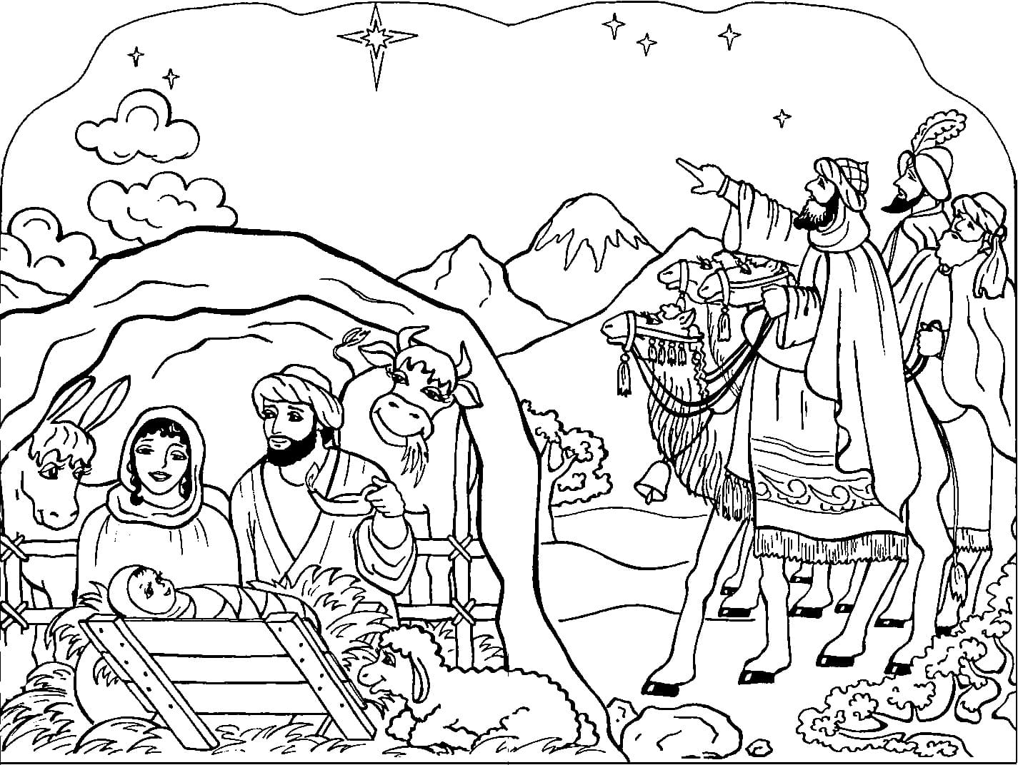 Printable Nativity Image For Kids Coloring Page