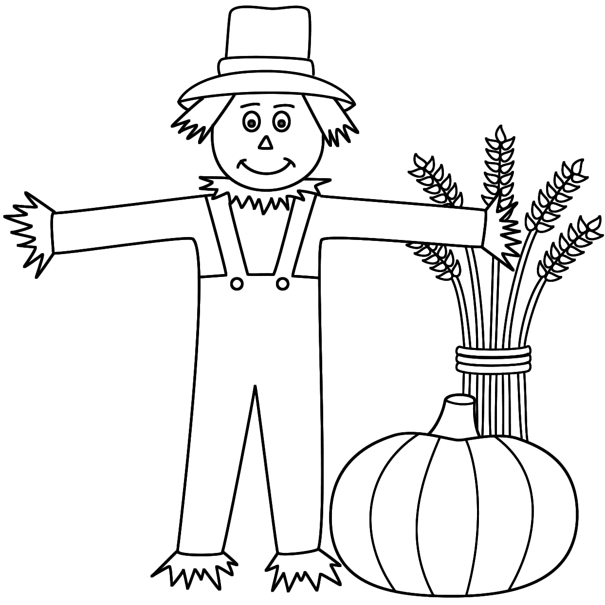 Pumpkin And Scarecrow Image For Kids