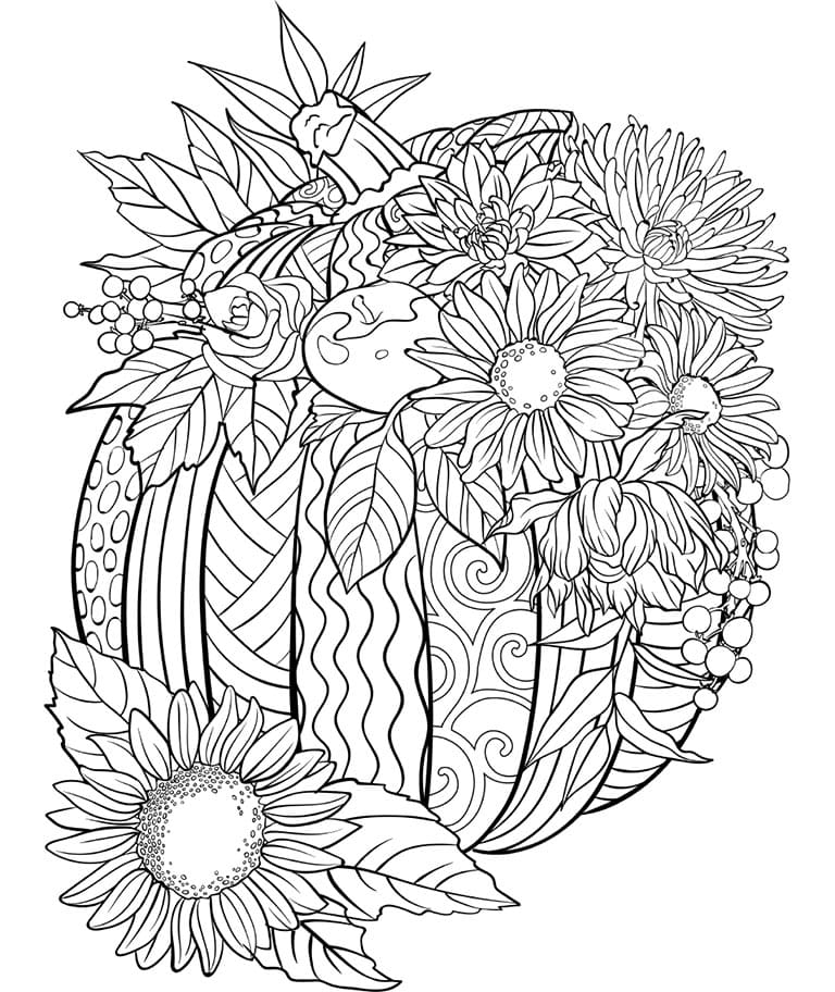 Pumpkin For Adults Image For Kids Coloring Page