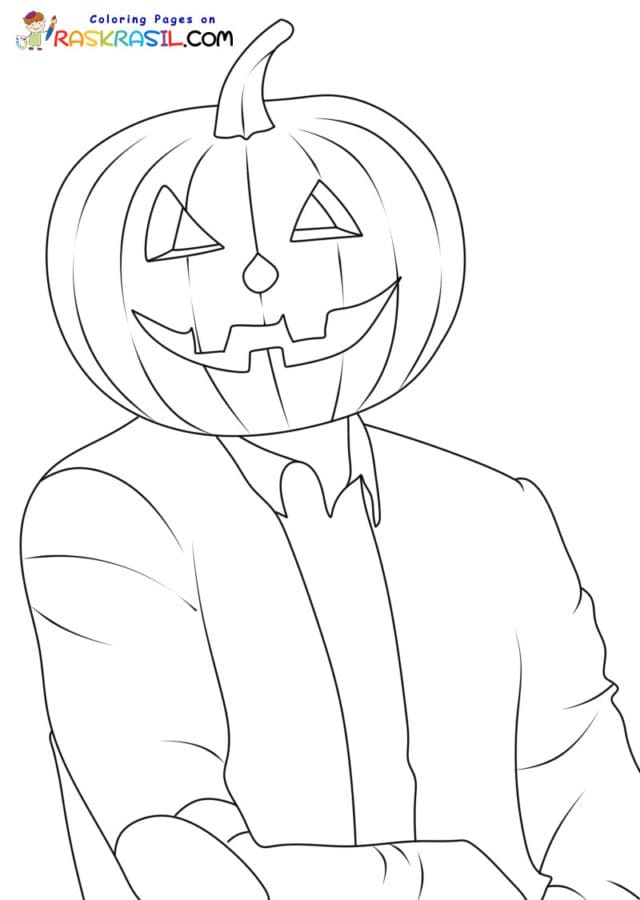 Pumpkin Head Man Coloring