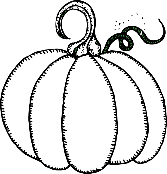 Pumpkin Outline Clip Art Coloring Page