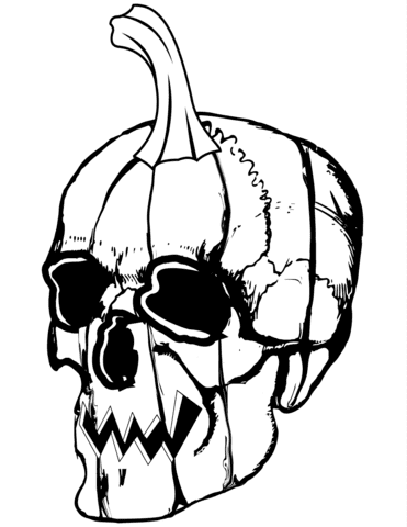 Pumpkin Skull Image For Kids