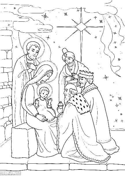 Religious Christian Christmas For Kids Picture Coloring Page