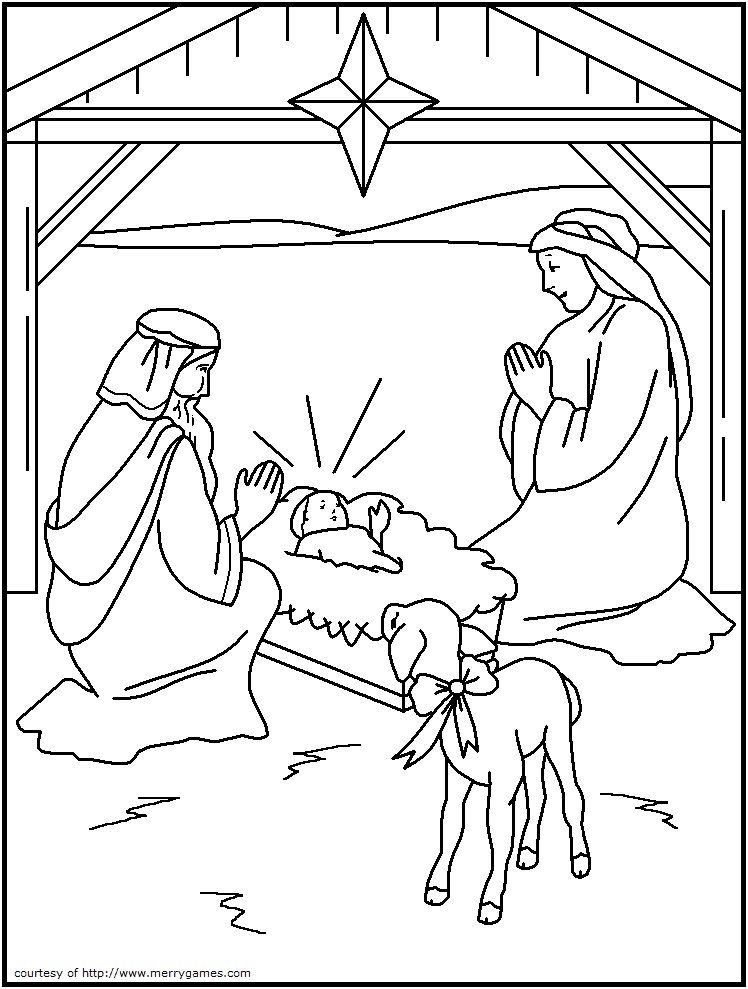 Religious Christian Christmas For Kids Coloring Page