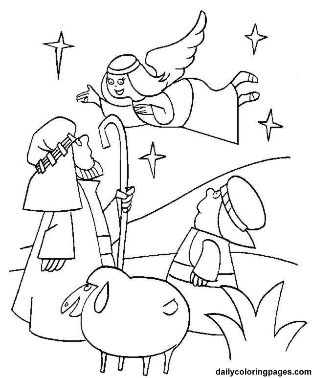 Religious Christmas For Children Image Coloring Page