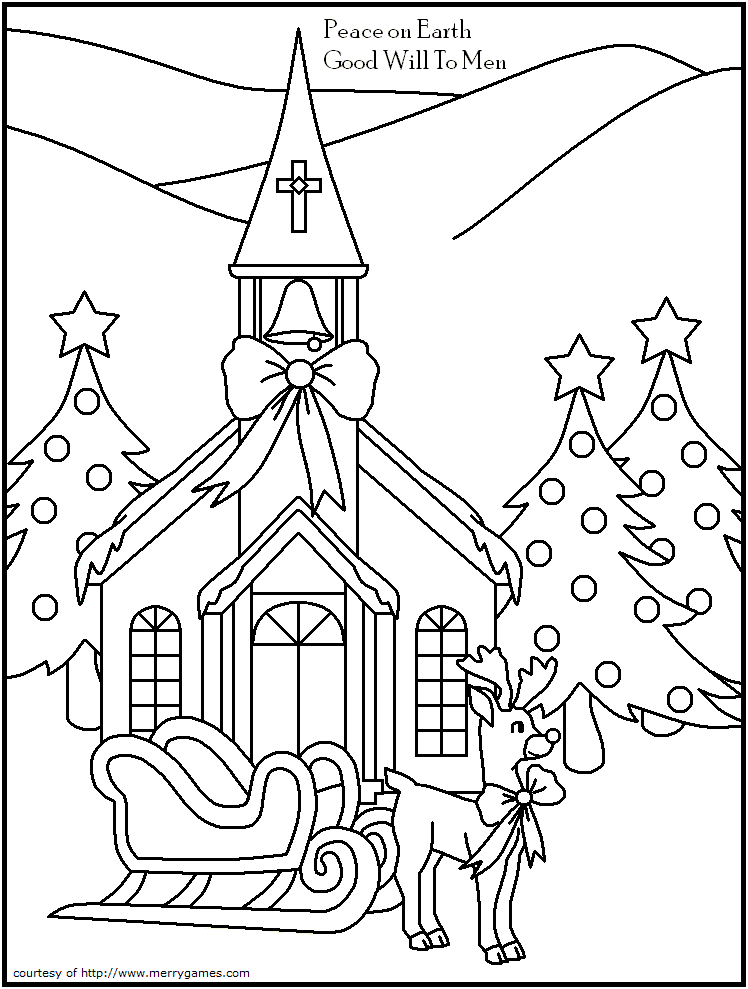 Religious Christmas For Kids Image Coloring Page