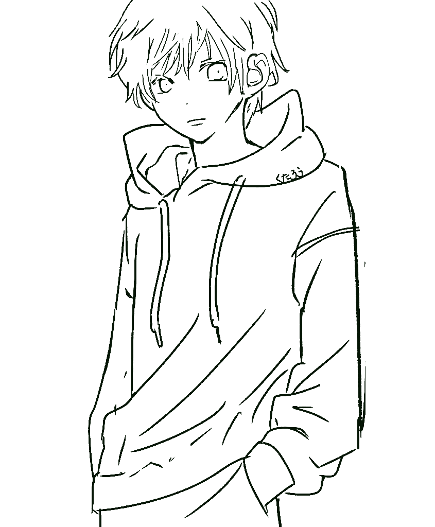 Sad Anime Boy In Hoodie