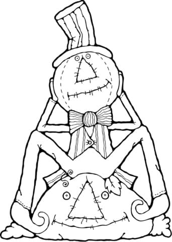 Scarecrow Sitting On The Pumpkin For Children