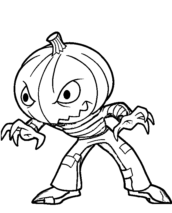Scary Halloween Logo Coloring Page
