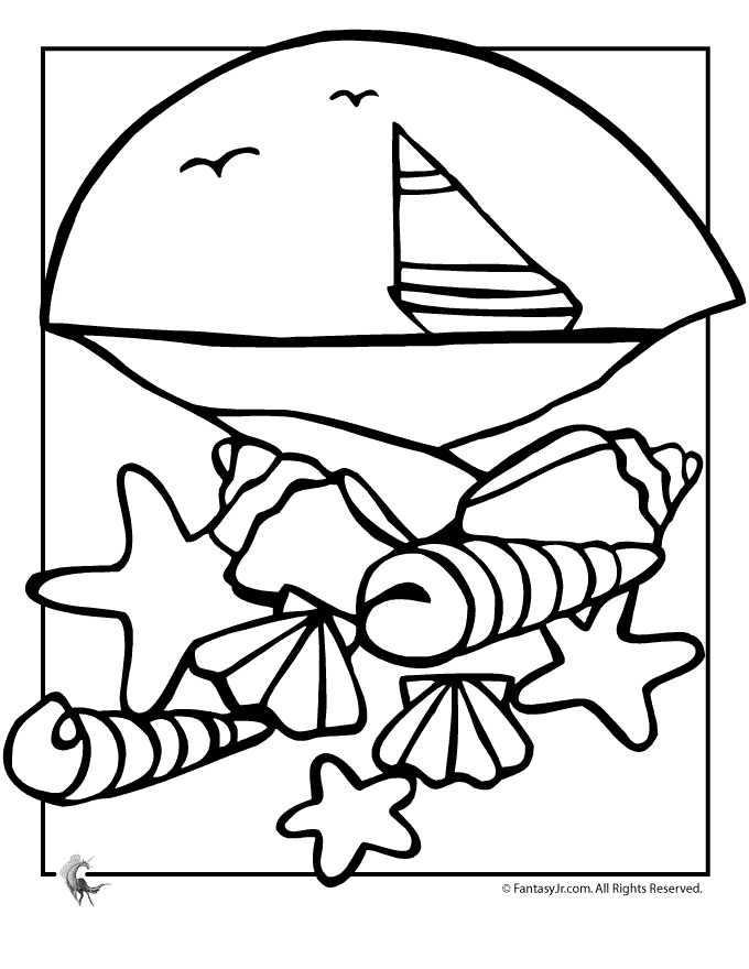 Sea Shells Match Up For Kids Coloring Page