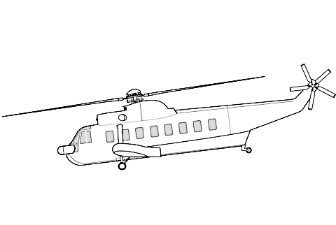 Sikorsky S-61L Helicopter Coloring Page