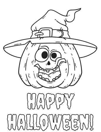 Silly Carved Pumpkin Coloring Page For Preschoolers