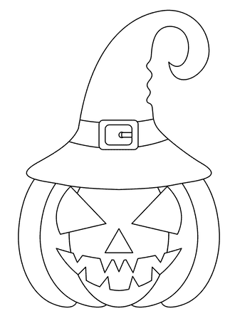 Simple Carved Pumpkin with Hat