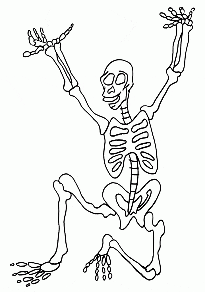 Skeleton Cute Coloring Page