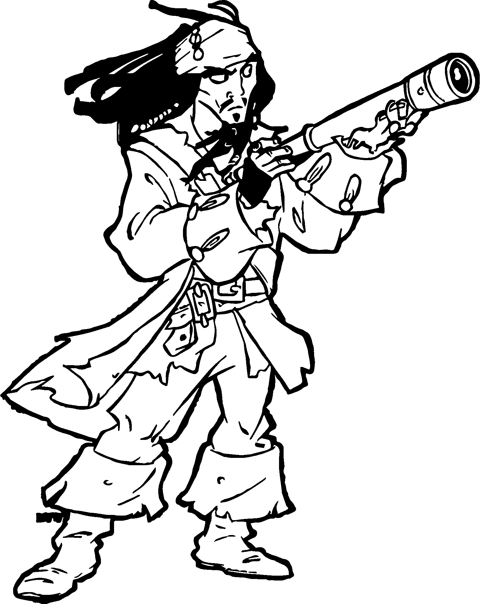Skeleton Jack Sparrow Image Coloring Page