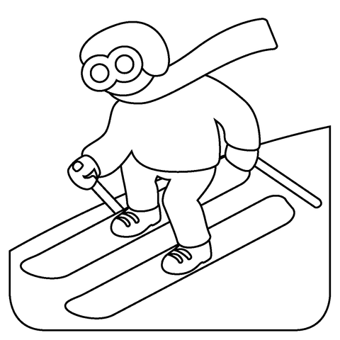 Skier Emoji For Children