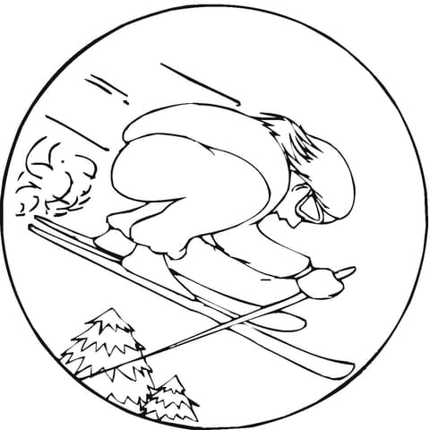 Skiing Competition Coloring Page