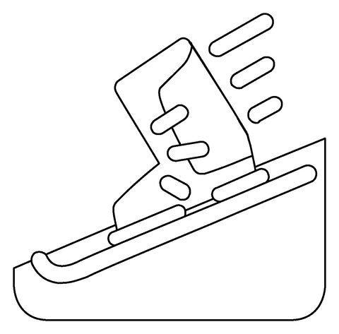Skis Emoji For Children Coloring Page