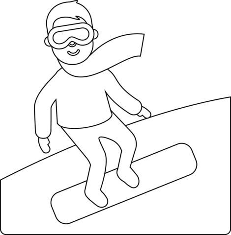 Snowboarder Emoji Image For Kids