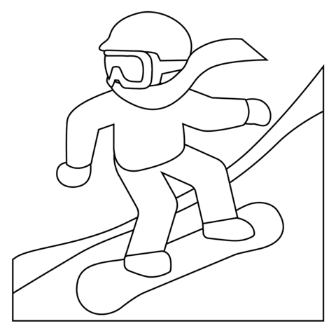 Snowboarder Emoji Coloring Page