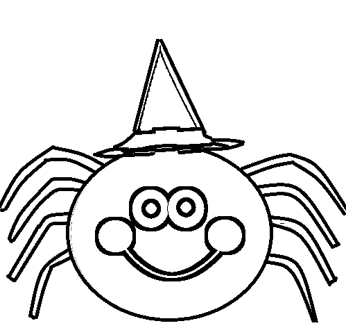 Spider Halloween Cute Coloring Page