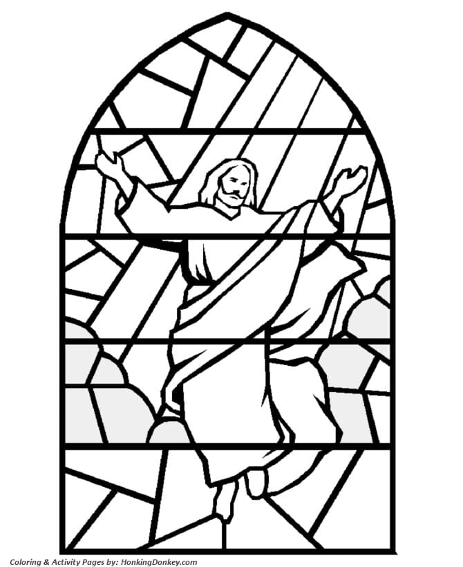 Stained Glass Bible Image Coloring Page