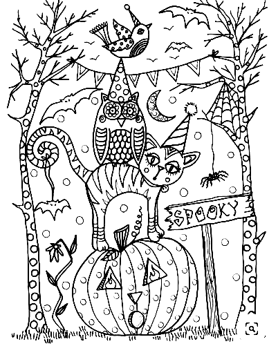Sweet Halloween For Children Coloring Page
