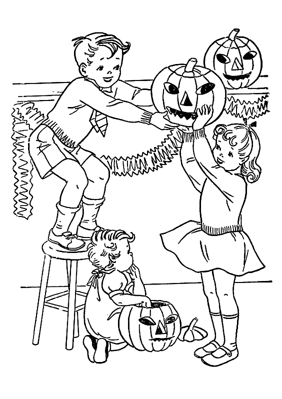 Sweet Halloween Image For Children Coloring Page